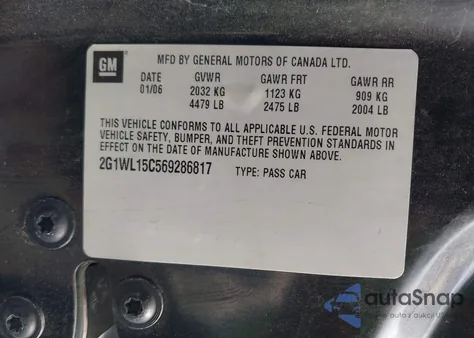 2006 Chevrolet Monte Carlo Ss z USA, uszkodzony, nr VIN 2G1WL15C569286817